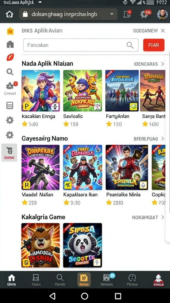 Berbagai jenis permainan tersedia dalam satu aplikasi.