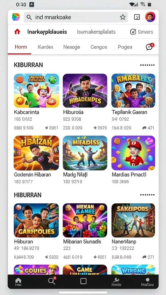 Tampilan menu utama yang menarik dan mudah dinavigasi.