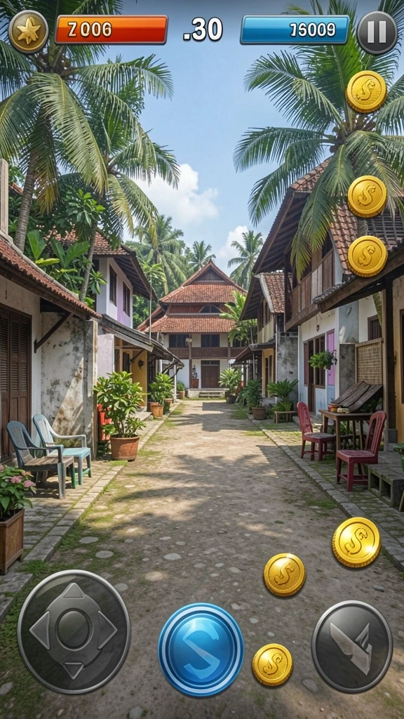 Screenshot menunjukkan antarmuka utama permainan yang menarik.